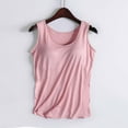 thumbnail image 2 of Charella Tank Top Built in Bra Women Sleeveless Scoop Neck Padded Workout Yoga Tanks Casual Summer Clothes (2XL, Pink 1), 2 of 7