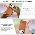 thumbnail image 2 of 2 In 1 Functuon Case for iPhone 17 Pro, PU Leather Detachable Magnetic Card Bag, Support Magnetic Wireless Charger, Shockproof Protective Lightweight Phone Cover for iPhone 17 Pro, Brown, 2 of 8