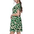 thumbnail image 2 of Rocae Happy St. Patrick's Day for Dresses Summer Casual Ruffle Short Sleeve Cute Crew Neck Flowy Dress with Pockets, 2 of 6