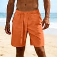 thumbnail image 6 of Men's Shorts Solor Color Casual Elastic Waist Drawstring Athletic Shorts with Bcak Pocket Split-Hem Straight-Leg Workout Shorts for Outdoors, 6 of 7