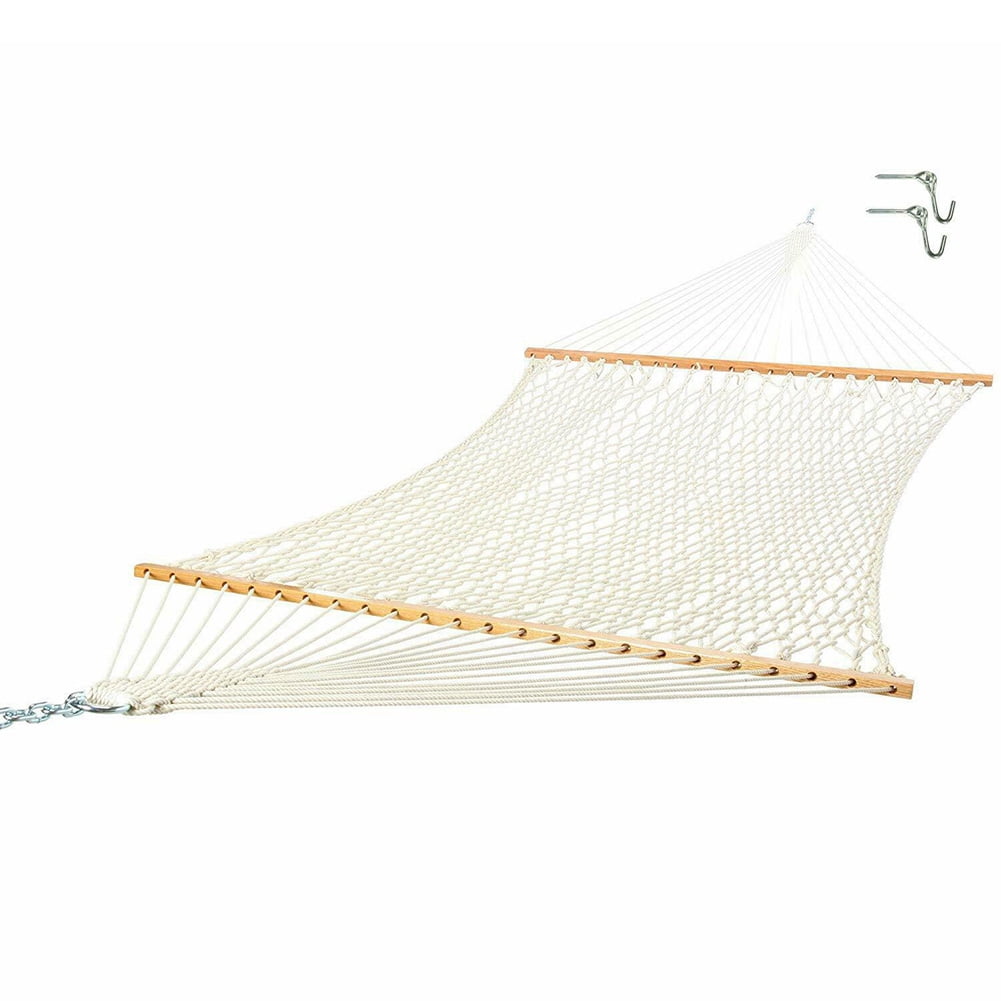 Archer Outdoor Travel Wooden Stick Cotton Rope Hammock Swing Hanging Sleep Bed Netting