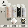 thumbnail image 3 of Zodaca 8-Pack Car Tissues Cylinder Boxes - Round Travel Wipes for Car Cup Holder (50 Tissues Per Container, Marble Design), 3 of 8