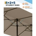 thumbnail image 5 of Gaderth 4 M/13 FT Large Patio Umbrella, Extra Wide Rectangular Outdoor Table Umbrella With 12 Ribs, Crank Lift and UV Protection, Heavy Duty Market Umbrella for Patio Backyard Pool Garden, No Base, 5 of 5