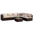 thumbnail image 2 of UPHA 7 Pieces Outdoor furniture Sets Patio Sectional Couch Wicker Conversation Sofa for Pools Outside, Gardens, Decks, Brown Rattan, Beige Cushion, 2 of 10