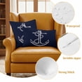 thumbnail image 5 of 2 Pack Outdoor Waterproof Throw Pillows, Nautical Anchor Navy Blue Decorative Rectangle Pillow Case Patio Pillows for Chair Couch Sofa 20x12in, 5 of 9