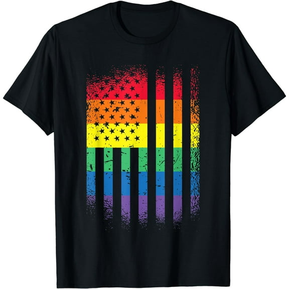 LGBT Vintage Rainbow american flag gay pride transgender T-Shirt