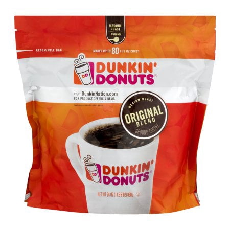 (2 Pack) Dunkin' Donuts Ground Coffee Original Blend, 24.0 (Dunkin Donuts Best Selling Donut)