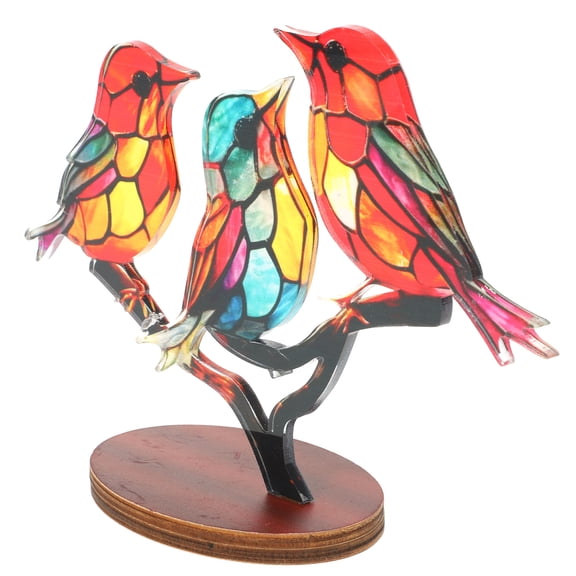 BRIGHTFUFU Garden Birds Decor Acrylic Realistic Design Outdoor 3 Pieces 7.9x6.3in