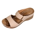 thumbnail image 6 of Heels for Women Solid Color Orthopedic Wedge Sandals Antislip Slip on Platform Walking Shoes Fashion Casual Slides Beige Size 9, 6 of 7