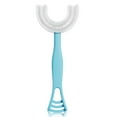 thumbnail image 1 of Bearachild Cepillo de dientes de bebé de doble cara de silicona de 360 grados, cepillo de masaje de dientes para niños pequeños en forma Suministros de limpieza para el hogar azul L, 1 of 6