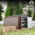 thumbnail image 2 of Bingirl Outdoor Storage Shed 8 x 10 FT Metal Garden Shed with Updated Frame Structure, Temporary Tool Storage for Backyard Outside Waterproof Shed for Bike Storage, 2 of 6