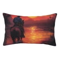 thumbnail image 1 of Fotbe Sunset River Western Cowboy Funda de Almohada Decorativa Estilo Occidental, Lujo en Algodón, Fundas para Almohadas King, Cojín Estampado para Decoración del Hogar-14"x20", 1 of 6