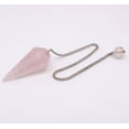thumbnail image 3 of Harmonize Rose Quartz Stone Faceted Cone Pendulum Dowsing Reiki Healing Crystal Gift Gemstones Spiritual, 3 of 5