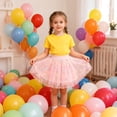 thumbnail image 4 of Avrnliq Girls Pink Tutu Skirt 2T-8T, 3D Floral Princess A-Line High-Waisted Kids Skirt,Size 9 T, 4 of 9