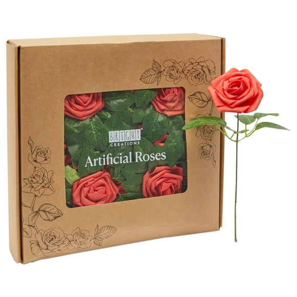 Artificial Red Roses Bulk Stems