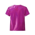 thumbnail image 2 of vastwit Kids Girls Boys Sequin Hip Hop Jazz Disco Dance Shirt Athletic T-Shirt Tops Children's Tees Hot Pink 140, 2 of 7