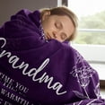 thumbnail image 3 of Grandma Birthday Gifts, Flannel Blanket Gifts for Grandma, Grandma Gifts Ideas, Grandma Gifts for Mothers Day Christmas, Super Soft Throw Blanket for Grandma 50" x 60", Purple, 3 of 6