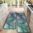 thumbnail image 4 of Kitchen Rugs Sets Of 2,Green Purple Gold Marble Pattern Anti Fatigue Kitchen Mat Rugs Non Slip Washable,Decorative Kitchen Floor Mats for Kitchen,Sink,Laundry,17"x47"+17"x47", 4 of 5