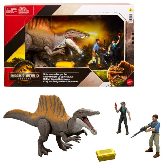 Jurassic World Rebirth Storypack with Exclusive Spinosaurus, 2 Human Figures & Accessories, JURASSIC WORLD JW4 STORYPACK