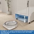 thumbnail image 6 of Storage Cabinet, Robot Vacuum Stand Cabinet with 360° Rotating Universal Wheels, Adjustable Shelf, Sweeping Robot Storage Rack with Doors and Drawers, for Living Room, Hallway, Entryway, Antique White, 6 of 7