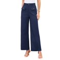 thumbnail image 2 of Women'S Cargo Business Work Casual Trousers with Pockets Navy Blue XL, 2 of 9