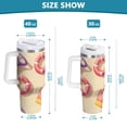 thumbnail image 6 of Yayeee 40oz Stainless Steel Tumbler with Straw and Handle Double-Wall Insulated Travel Water Bottle, Beach Toys Pattern, 6 of 8
