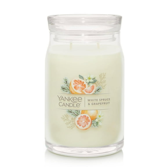 Yankee Candle Signature Large 2-Wick Candle, White Spruce & Grapefruit, 20 oz