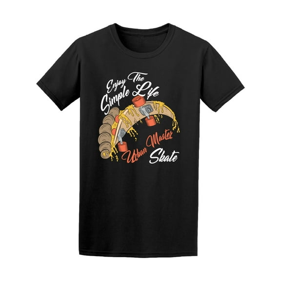 Enjoy Life Pizza Skateboard T-Shirt Men -Image by Shutterstock, Male 3X-Large