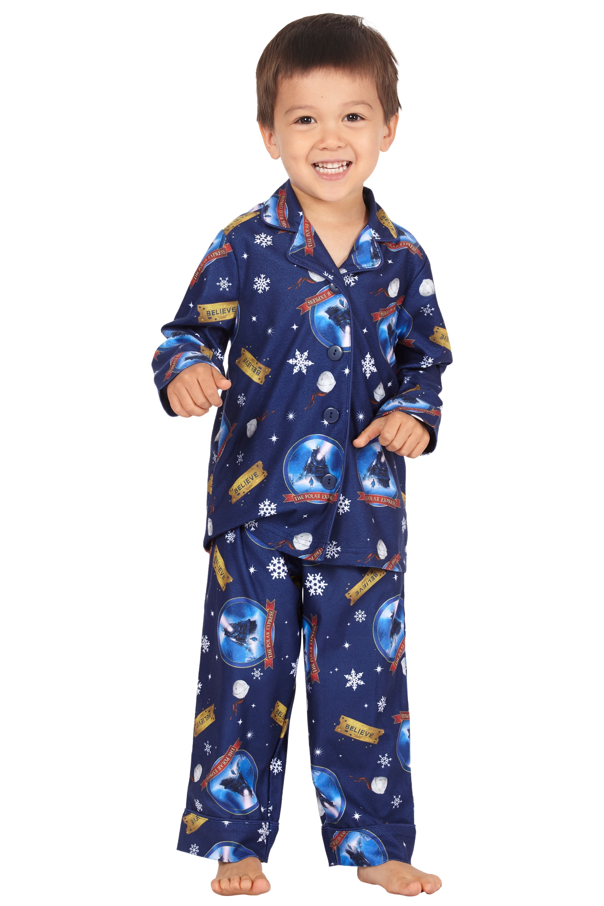 The Polar Express Toddler Believe Button-Front Coat And Pants Pajama Set -  