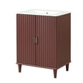 thumbnail image 4 of Yesurprise 24" Bathroom Cabinet Vanity with Sink Solid Wood Frame Storage Cabinet with 2 Close Doors Adjustable Shelf Bathroom Furniture, 4 of 7