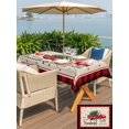 thumbnail image 4 of Outdoor Tablecloth with Umbrella Hole and Zipper, Christmas Red Truck Rectangle Table Cloth 60x120 Inch Waterproof Tablecloth, Buffalo Plaid Xmas Tree Snowflakes Picnic Table Cover for Patio Camping, 4 of 7