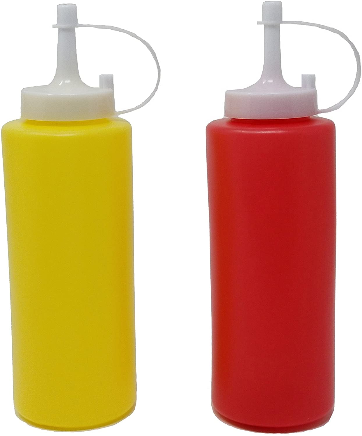 JVLM HOME Ketchup & Mustard Dispenser Condiment Set with Cap Refillable