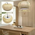 thumbnail image 6 of Vintage Cage Chandelier Light Hand-woven Bamboo Rattan Lantern Pendant Lamp 40W, 6 of 13