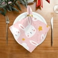 thumbnail image 5 of Coolnut Cute Rabbit Cloth Napkins Set of 6, Reusable Washable Polyester Dinner Table Napkins for Family, Weddings, Parties, Home Decor, 20 x 20 Inch Washcloth Gift, 5 of 7