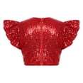 thumbnail image 7 of iiniim Girls Sparkle Sequin Dance Shirt Ruffle Sleeveless Crop Top For Jazz Hip-hop Stage Performance Red 12, 7 of 7