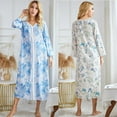 thumbnail image 3 of CNKOO Peignoir Femme en Dentelle Satin Lingerie Robe Manches Longues Babydoll Nuisette Kimono Robe, 3 of 9