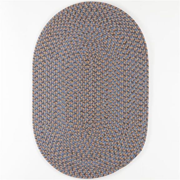 Rhody Rug CD96R036X060 3 x 5 ft. Camden Tweed Oval Rug, Denim Blue