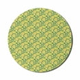 thumbnail image 1 of Floral Mouse Pad for Computers, Demonstration of Tropical Flowers Repetitive Doodle Look Pattern, Round Non-Slip Thick Rubber Modern Gaming Mousepad, 8" Round, Fern Green and Multicolor, by Ambesonne, 1 of 2