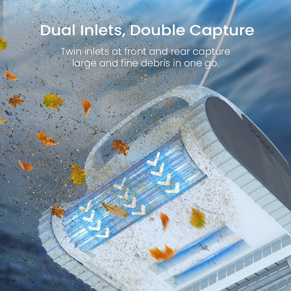 Hydro 4 Corded Pool Robot Vaacuum Cleaner with App Control 5070 GPH Strong Suction Power Wall-climing Waterline Floor Deep Cleaning for Inground Pools