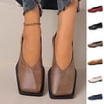 thumbnail image 7 of Purcolt Flats for Women Trendy Casual PU Leather V-Cut Square Toe Slip On Ballet Shoes Lightweight Comfort Soft Sole Dress Shoes for Walking Work Office, 7 of 7