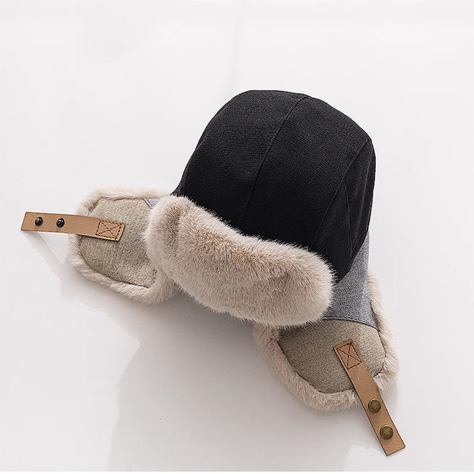Cold Weather Hats for Men Women Russian Hat with Earflap Boys Fleece Sherpa Lined Windproof Thermal Warm Cap for Outdoor Hunting Motorcycle