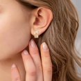 thumbnail image 2 of Aretes Mujer de Corazón tipo Arracadas, Chapado en Oro Pendientes de aro, Pendientes de aro Studs con circonio cúbico, 2 of 4