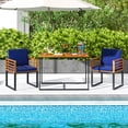 thumbnail image 2 of Gymax 3 Piece Outdoor Dining Set 2 Acacia Wood Armchairs w/ 43.5 Inch Dining Table, 2 of 10