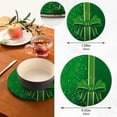thumbnail image 2 of SKYSONIC Green Stripe Bow Pot Holders Trivets, 2 Pcs Heat Resistant Trivets,St Patricks Clovers Cotton Thread Weave Mats for Hot Pads Pans Pot Bowl Teapot for Kitchen Decor, 2 of 7
