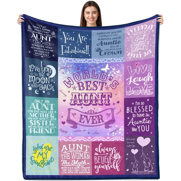 LHSHID Aunt Gifts Aunt Gifts from Niece Aunt Blankets from Niece Aunt Throw Blanket Gifts for Auntie Aunt Birthday Gifts Best Aunt Ever Gifts Birthday Gifts for Auntie Throw Blanket 40"x50"