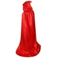 thumbnail image 4 of qolati Hooded Cloak Long Satin Cape for Christmas Halloween Cloak Costumes Silk Hooded Cape Masquerade Dress Up Red 8 Years, 4 of 4