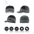 thumbnail image 6 of Gustave 2 Pieces Men Knit Visor Beanie and Fleece Lining Scarf Set, Winter Warm Thick Knit Skull Cap with Brim for Outdoor Sport "Gray", 6 of 9