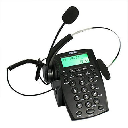 AGPtek® Business/ Call center Telephone with Headset (Voice Recorder Port Available & Connect to the PC to (Best App To Record Phone Calls)