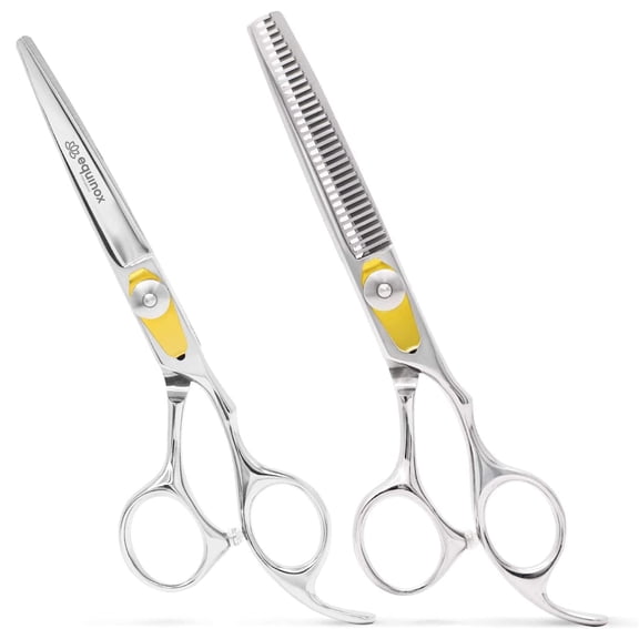 Equinox Professional Hair Scissors Set - Includes Barber Scissors & Thinning Shears for Hair Cutting & Grooming, Premium Japanese Stainless Steel Hair Cutting Scissors, Barber Accessories &amp