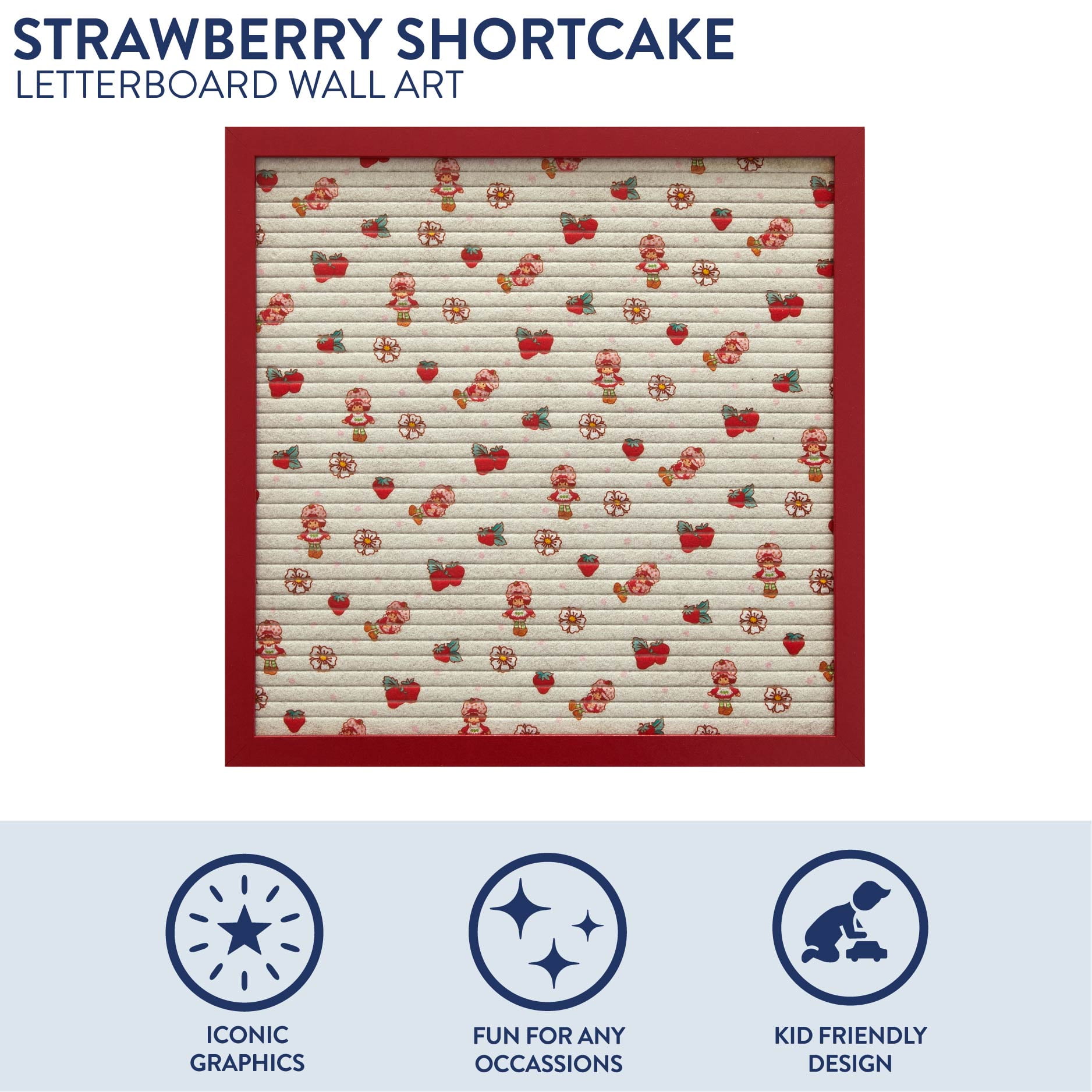 Strawberry Shortcake Letter Board, 12" x 12", for Kids and Teens